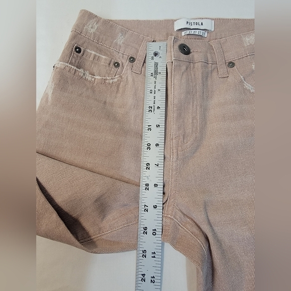 PISTOLA 27-IN Blush Mid Rise Skinny Distressed denim jean with whiskering - Picture 2 of 12